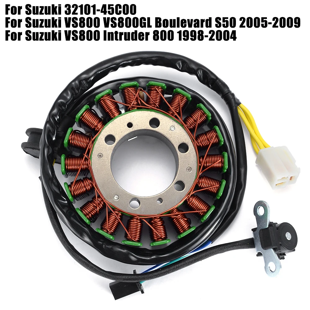Stator Coil For Suzuki VS800 Intruder 800 VS 800 VS800GL Boulevard S50 2005 2006 2007 2008 2009 32101-45C00
Stator Coil For Suzuki VS800 Intruder 800 VS 800 VS800GL Boulevard S50 2005 2006 2007 2008 2009 32101-45C00