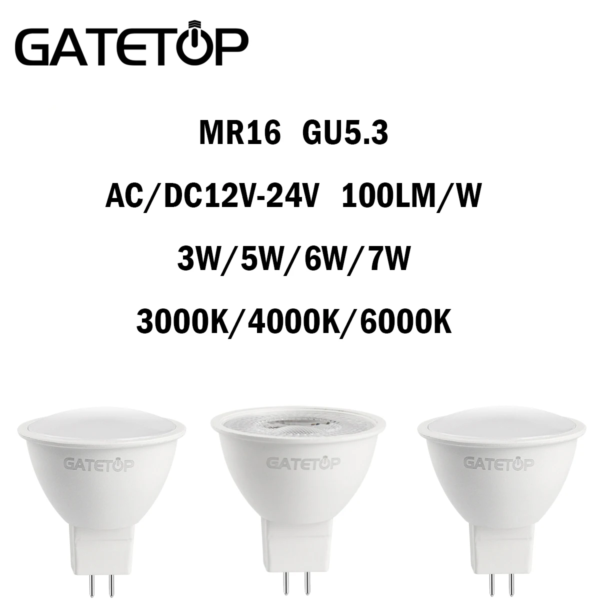 LED Spotlight MR16 12PCS GU5.3 Low Voltage AC/DC12V-24V 3-7W 120/38 Degree Warm White Light No Flicker for Home and Office
LED Spotlight MR16 12PCS GU5.3 Low Voltage AC/DC12V-24V 3-7W 120/38 Degree Warm White Light No Flicker for Home and Office