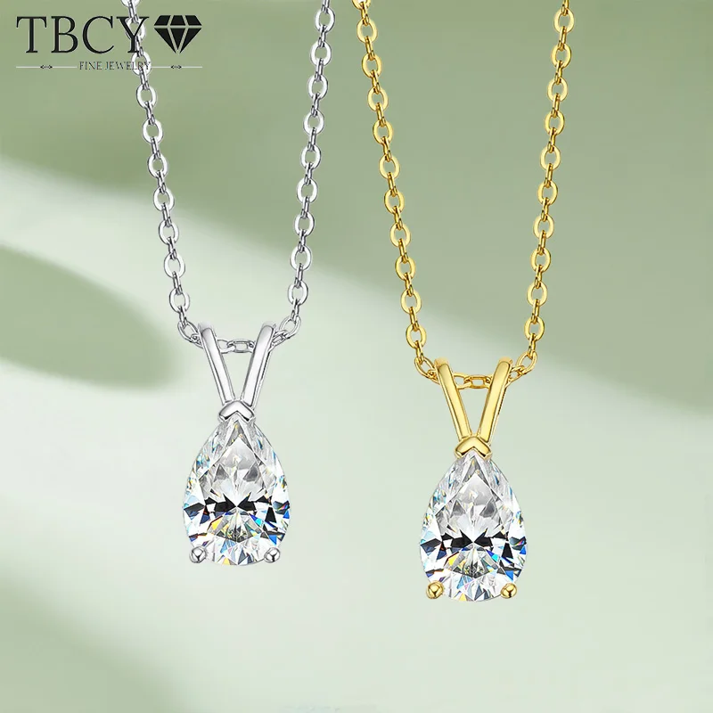 TBCYD 6*9mm 1.5CT Pear Cut Moissanite Necklace Pendants For Women S925 Sliver Teardrop-shaped Diamond Luxury Neck Chain Jewelry
TBCYD 6*9mm 1.5CT Pear Cut Moissanite Necklace Pendants For Women S925 Sliver Teardrop-shaped Diamond Luxury Neck Chain Jewelry