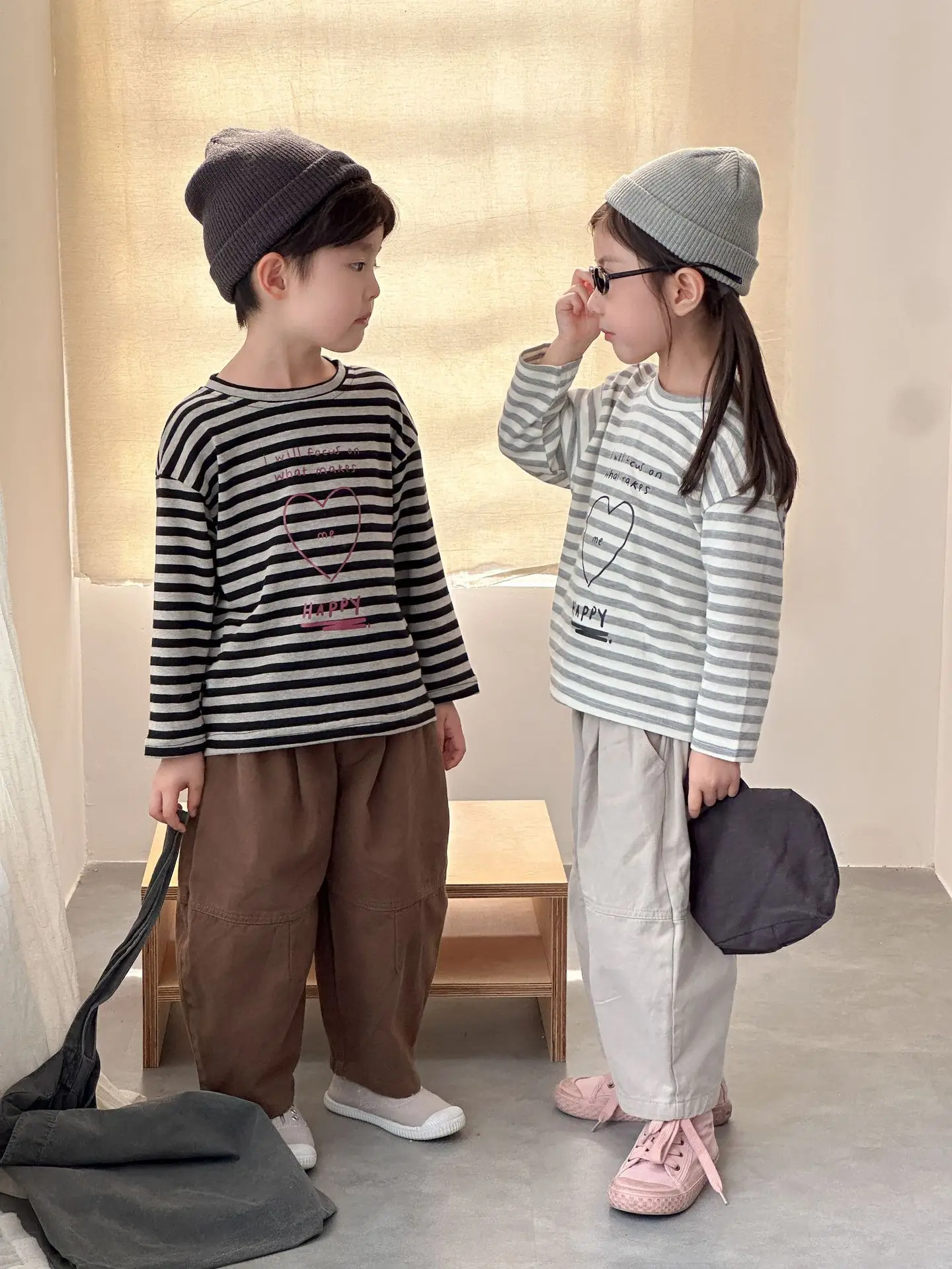 2025 Autumn New Children Long Sleeve T Shirts Cotton Girls Loose Striped Bottoming Shirt Boys Versatile Casual Tops Kids Clothes 7 S0be8d485920d4a34bef6553f29728979v