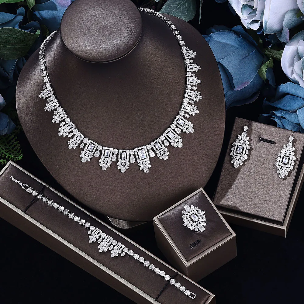 Ingenious Luxury 4PCS UAE Jewelry Set For Women Wedding cubic Zircon Necklace earring India African Nigerian Party Jewelry Set
Ingenious Luxury 4PCS UAE Jewelry Set For Women Wedding cubic Zircon Necklace earring India African Nigerian Party Jewelry Set