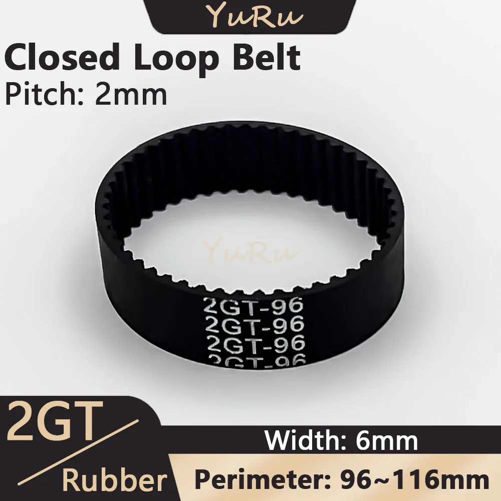 

2GT 2MGT Closed Loop Belt Width 6mm Perimeter 96 98 100 102 104 106 108 110 112 114 116mm Rubber Timing Belt Synchronous Belt