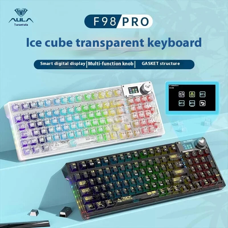 

Tarantula F98pro Wireless The Third Mock Examination Transparent Mechanical Keyboard E-sports Game Structure Customized Hot Plug