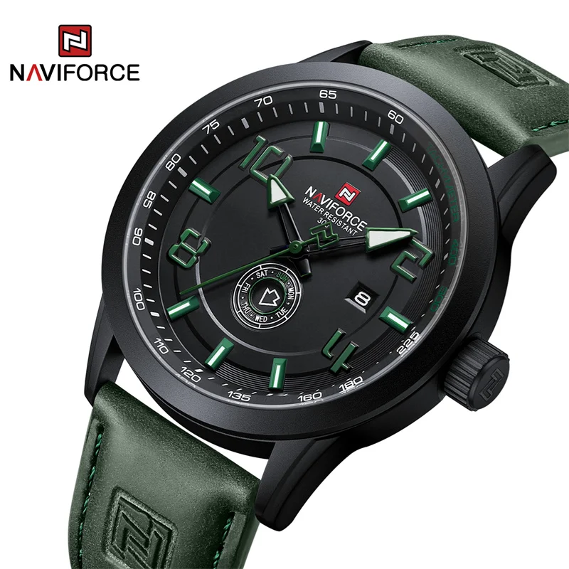 

NAVIFORCE Brand Original Luxury Classic Watches for Men Date PU Strap Male Quartz Wristwatch High Qaulity Luminous Clocks 2024