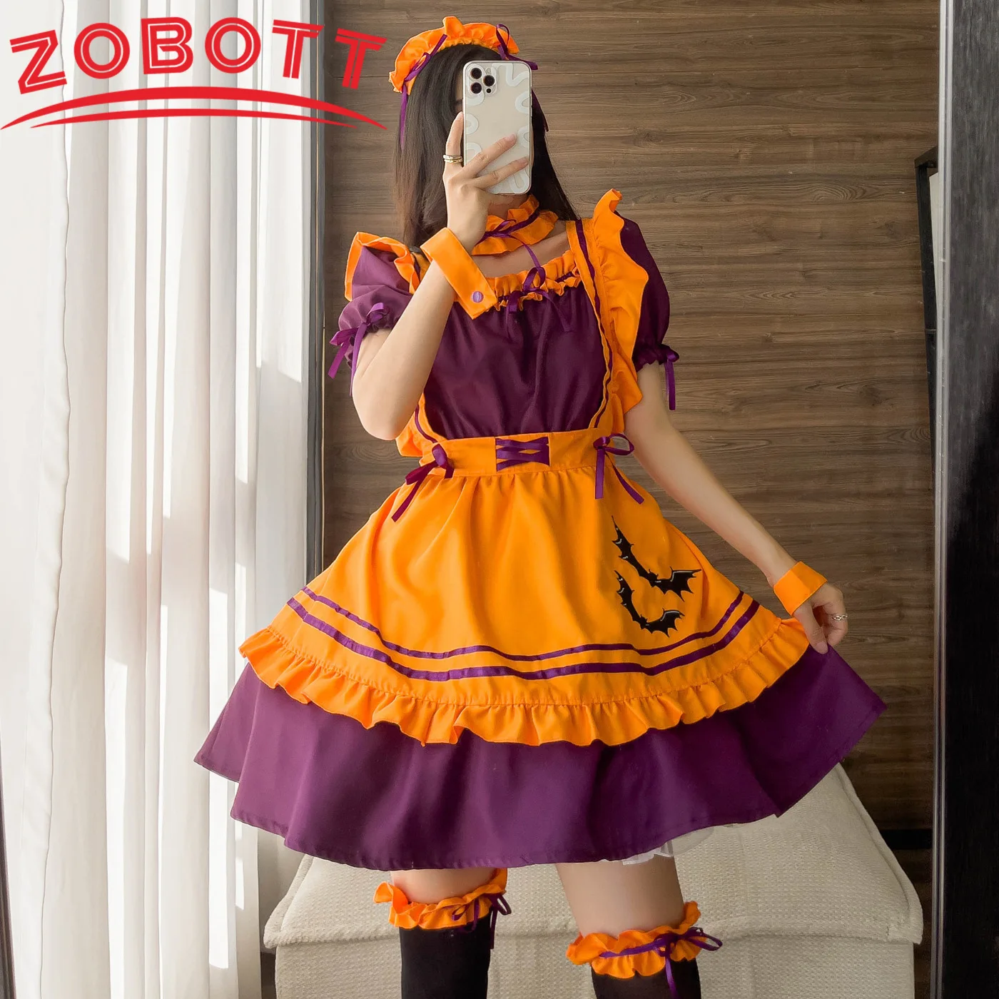 

Женское платье горничной, костюмы для косплея на Хэллоуин, Женский фартук, костюм в виде тыквы, одежда для принцессы