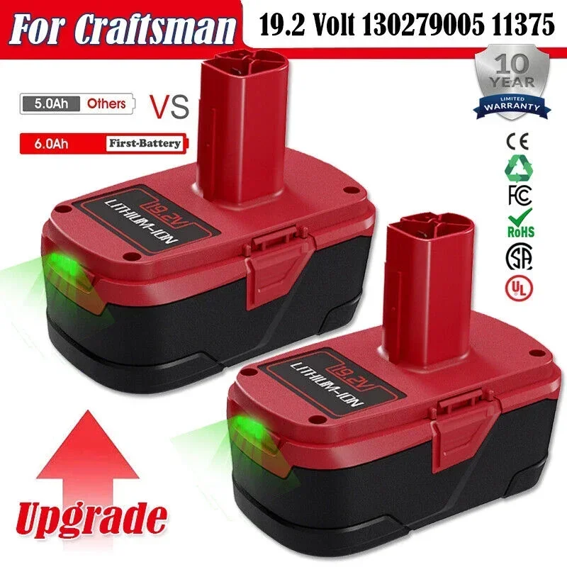 6.0Ah 19.2 Volt XCP Lithium C3 Diehard Battery for Craftsman 11375 1323903 130211004 11045 315.11485 Replacement Battery
6.0Ah 19.2 Volt XCP Lithium C3 Diehard Battery for Craftsman 11375 1323903 130211004 11045 315.11485 Replacement Battery