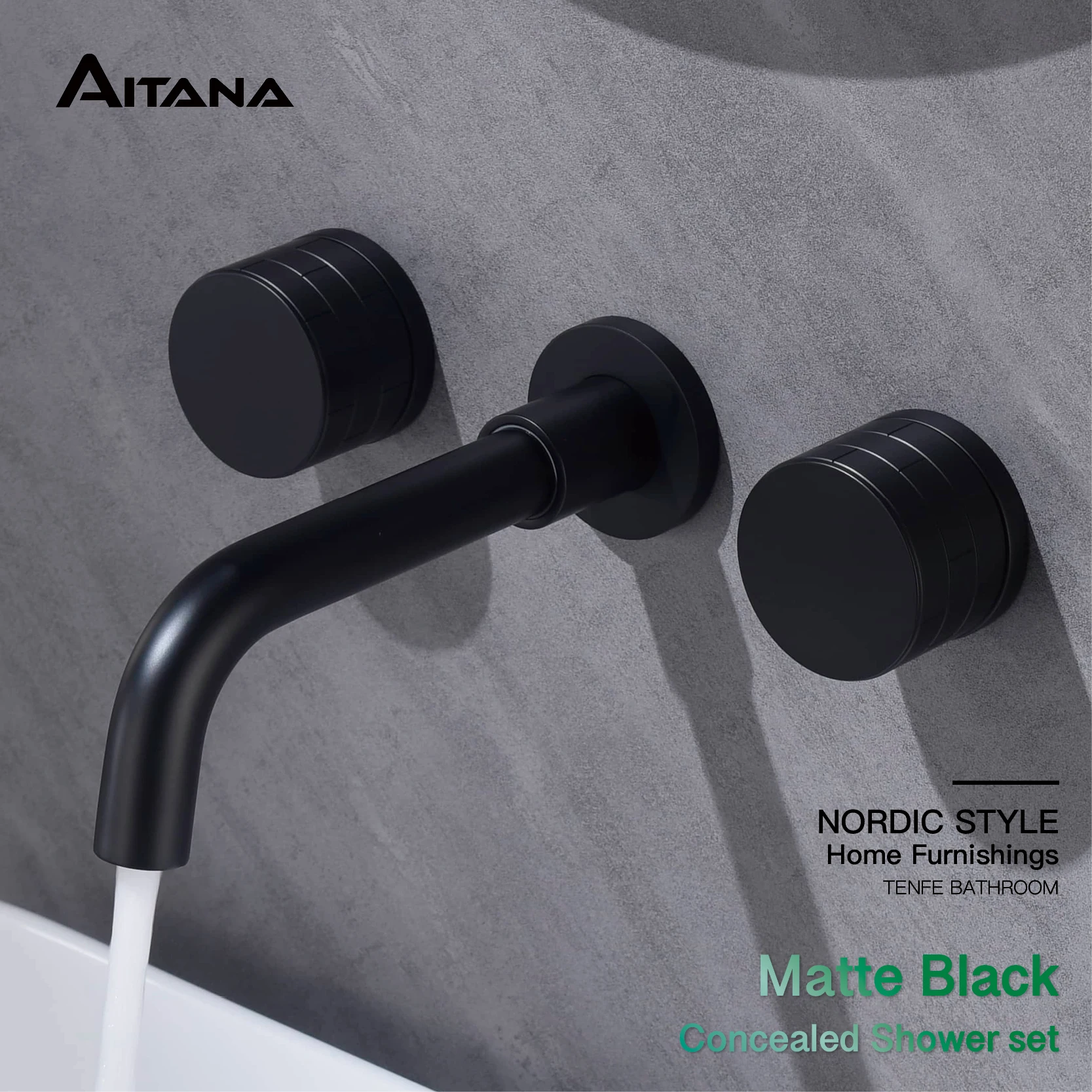 Luxury black brass bathroom faucet with wall-mounted design, 3-hole double-handle cold and hot dual-control basin Tap
Luxury black brass bathroom faucet with wall-mounted design, 3-hole double-handle cold and hot dual-control basin Tap
