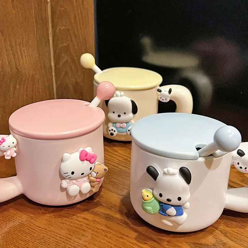 380Ml Anime Kawaii Sanrio Hello Kitty Pachacco Cute Cartoon Ceramic Cup Fashionable New Spoon Mug Couple Home Coffee Cup Gift
380Ml Anime Kawaii Sanrio Hello Kitty Pachacco Cute Cartoon Ceramic Cup Fashionable New Spoon Mug Couple Home Coffee Cup Gift