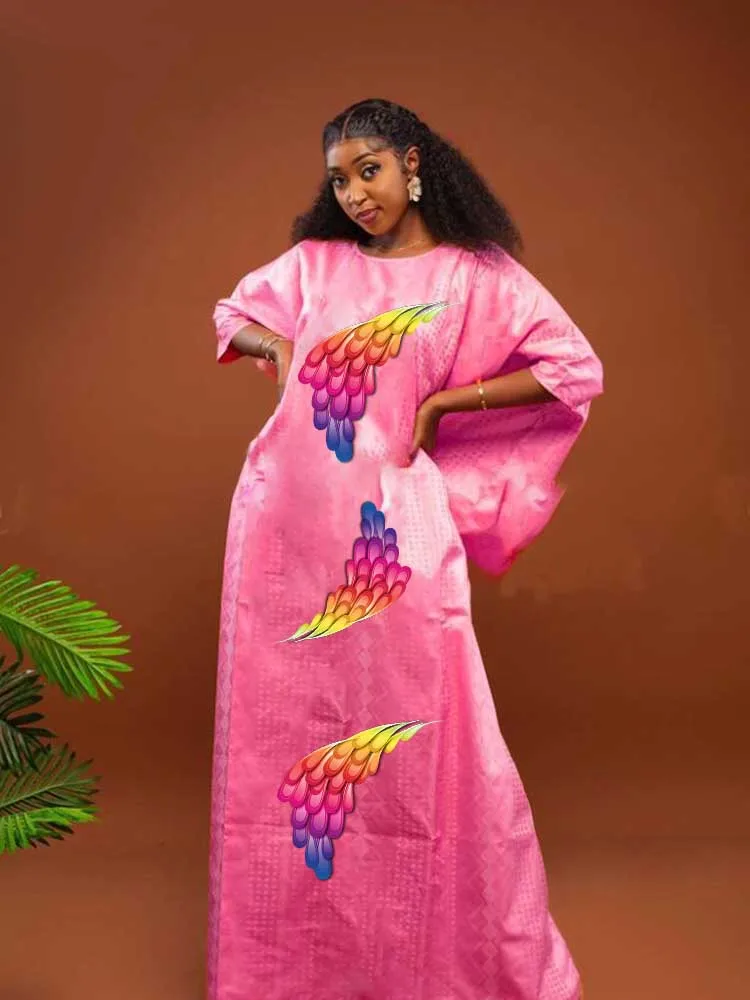 Pink Printed Bazin Riche Long Dresses Leisure Style Daily Clothing Bazin Riche Dashiki Robe 2023 Latest Boubou Bazin Material
Pink Printed Bazin Riche Long Dresses Leisure Style Daily Clothing Bazin Riche Dashiki Robe 2023 Latest Boubou Bazin Material