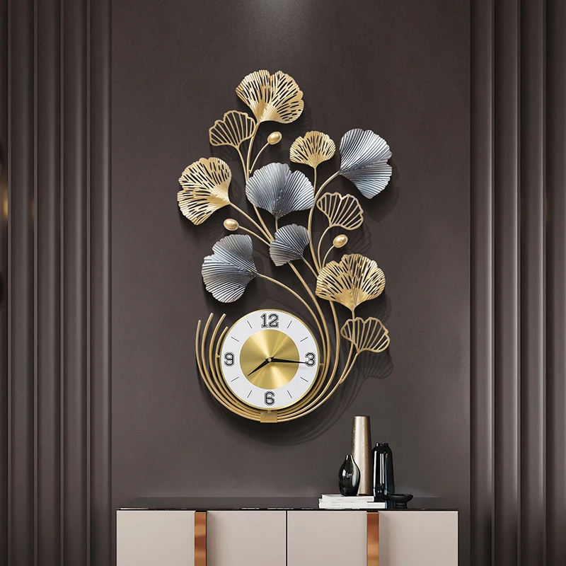 New Chinese style ginkgo leaf wall clock living room porch decoration clock home simple art light luxury mute wall watch clocks
New Chinese style ginkgo leaf wall clock living room porch decoration clock home simple art light luxury mute wall watch clocks
