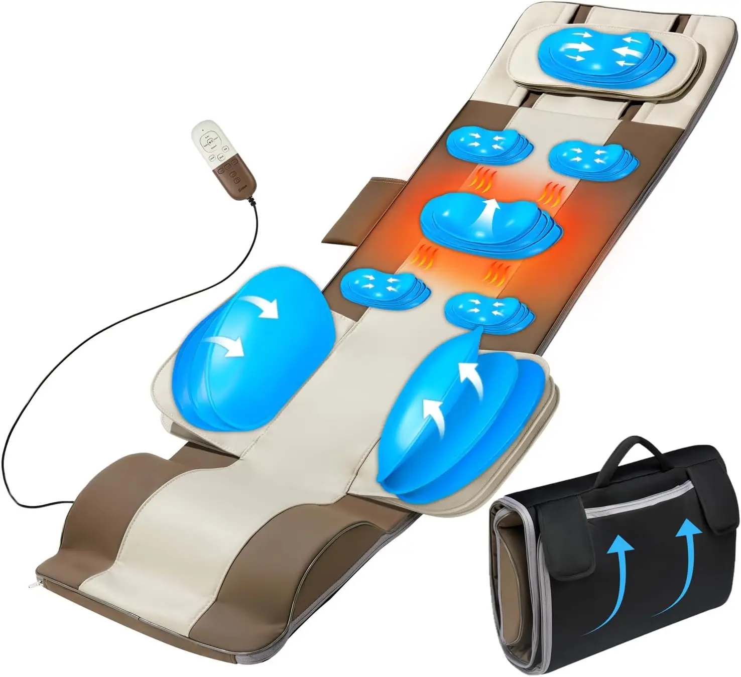 Full Body Massage Mat, 3D Body Stretching & Lumbar Traction, Back Heating, Traction Up & Down, Curve Stretch, Twist Left & Right 
Full Body Massage Mat, 3D Body Stretching & Lumbar Traction, Back Heating, Traction Up & Down, Curve Stretch, Twist Left & Right