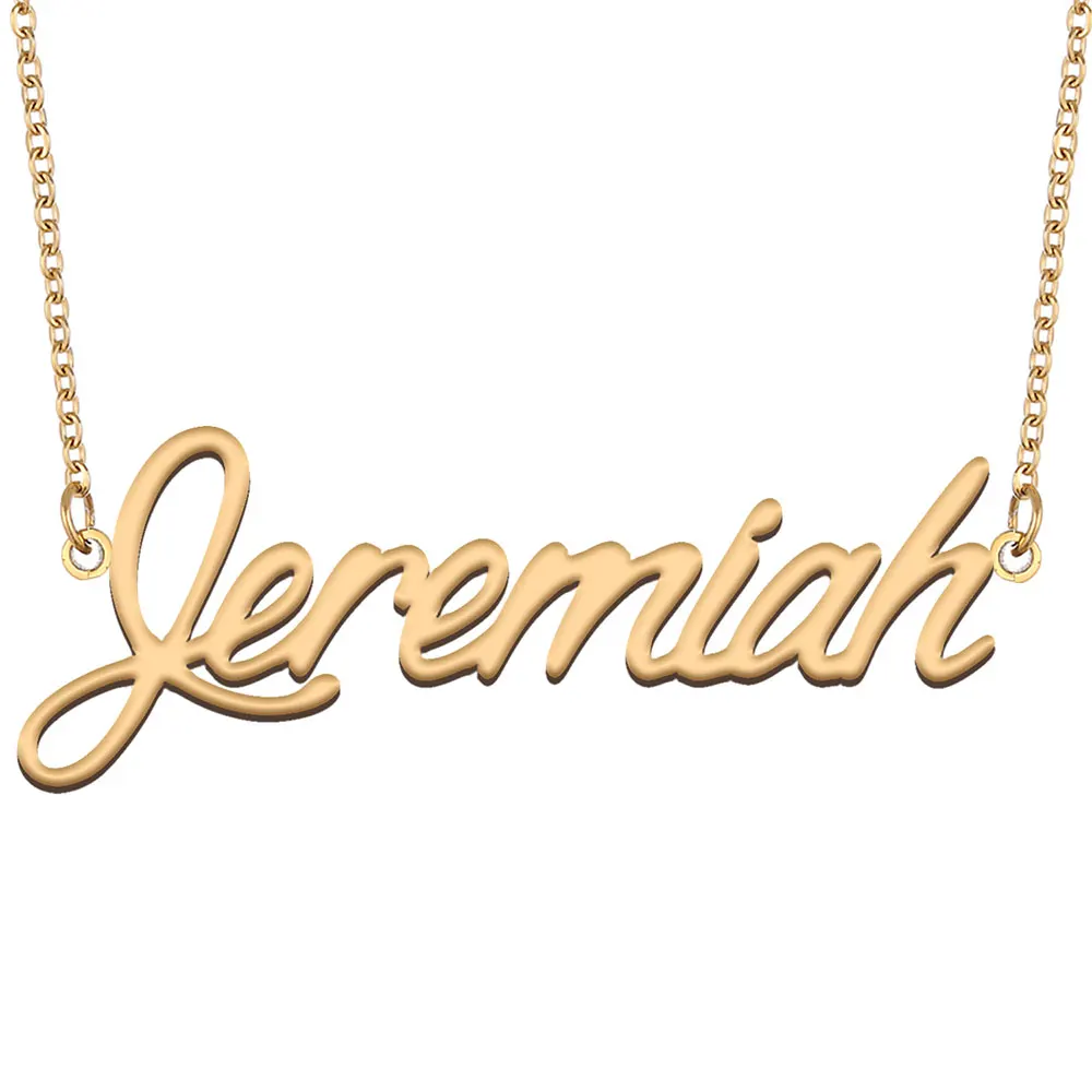 Jeremiah Name Necklace for Women Stainless Steel Jewelry Gold Color Nameplate Pendant Collares Para Mujer Letters Choker
Jeremiah Name Necklace for Women Stainless Steel Jewelry Gold Color Nameplate Pendant Collares Para Mujer Letters Choker
