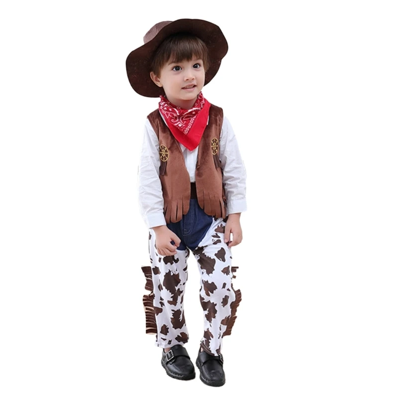 2024 New Photography Outfit for Baby Kids Cowboy Costume Hat Vest Pants Scarf Posing Props Clothing Boys Cosplay Party Costume
2024 New Photography Outfit for Baby Kids Cowboy Costume Hat Vest Pants Scarf Posing Props Clothing Boys Cosplay Party Costume