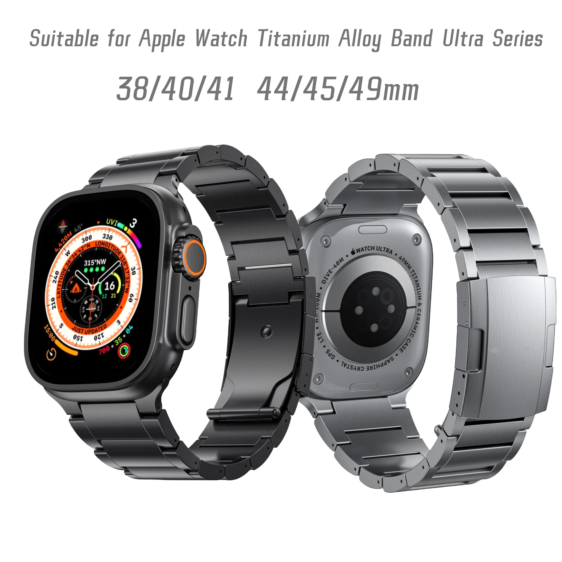 Runcool For Apple Watch 5 6 7 8 9 Titanium Alloy Strap Ultra 2 38/40/41 44/45/49mm Replacement Strap 
Runcool For Apple Watch 5 6 7 8 9 Titanium Alloy Strap Ultra 2 38/40/41 44/45/49mm Replacement Strap