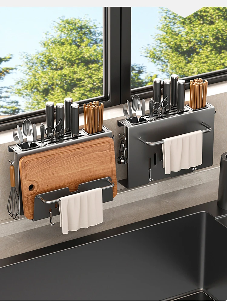 Kitchen Knife Holder Under Cabinet Adhesive Hanging Storage Rack Chopsticks Tube Drain Integrated Cutting Board Stand Hanger
Kitchen Knife Holder Under Cabinet Adhesive Hanging Storage Rack Chopsticks Tube Drain Integrated Cutting Board Stand Hanger