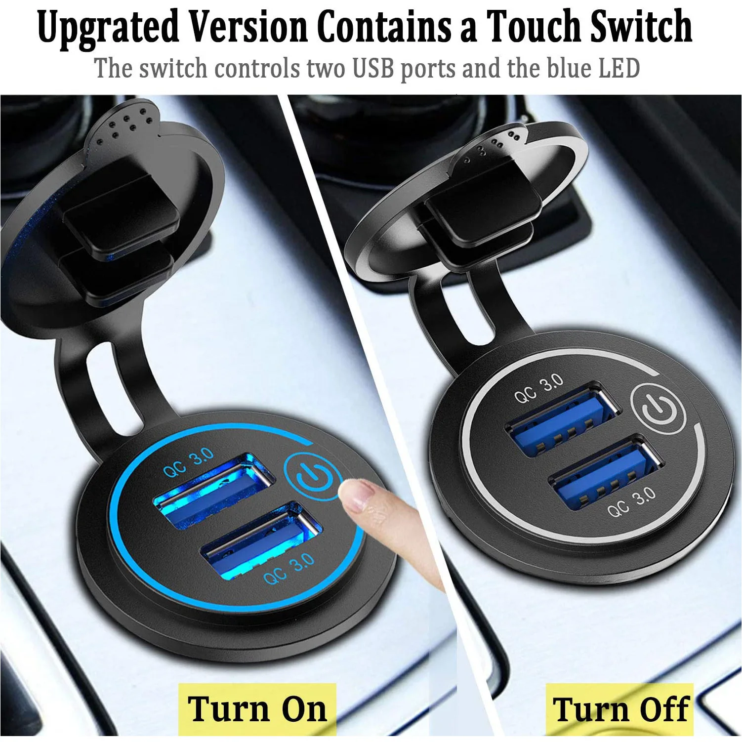 12-24 в двойной QC3.0 USB сенсорный выключатель автомобильное зарядное устройство металлический переключатель автомобильная зарядка Быстрая зарядка вольтметр
12-24 в двойной QC3.0 USB сенсорный выключатель автомобильное зарядное устройство металлический переключатель автомобильная зарядка Быстрая зарядка вольтметр