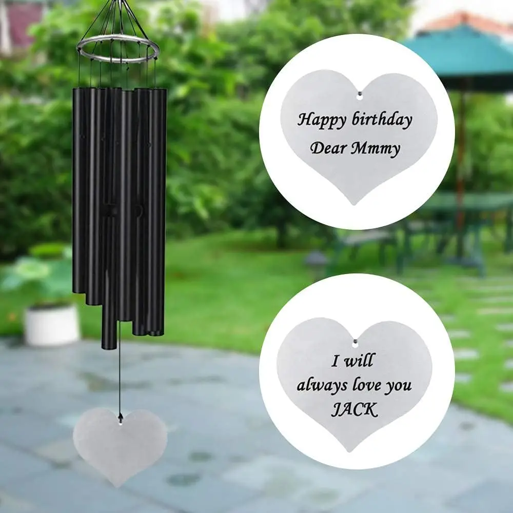 

Personalized Wind Chimes, Laser Engraved Wind Chimes for Memorial Gifts Birthday Gifts, Outdoors or Indoors, Hardened Aluminum