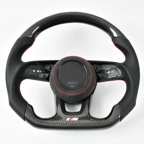 

YTcarbon custom 2009 Audi Sport Steering wheel Real Forged Carbon Fiber Steering Wheel for A4 S4 RS4 Allroad Avant B7 B8 B9