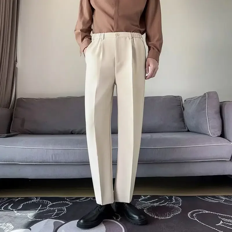 

Light familiar wind suit pants men loose Korean version of thin fall feeling wide leg straight tube nine minutes small trousers