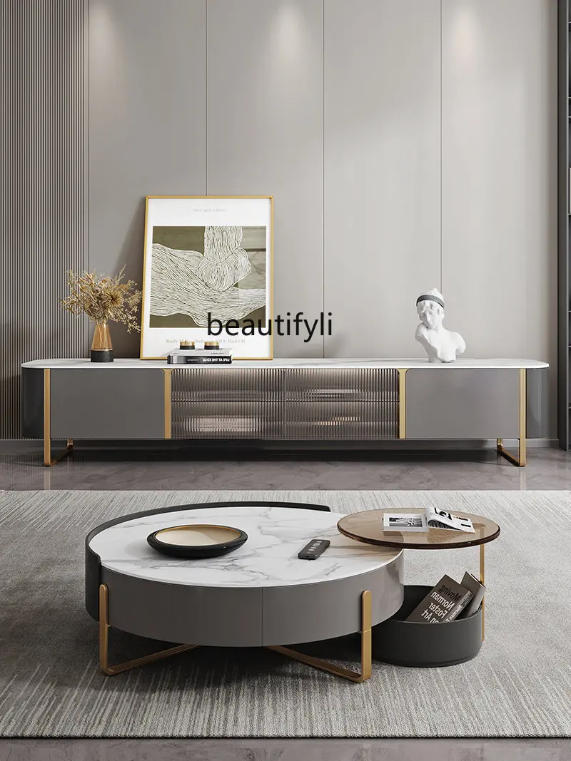 zq Simple Coffee Table TV Cabinet Unit Italian Small Apartment Living Room Tea Table Telescopic round Tea Table 
zq Simple Coffee Table TV Cabinet Unit Italian Small Apartment Living Room Tea Table Telescopic round Tea Table