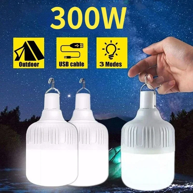 

80W Portable Tent Lamp Battery Lantern BBQ Camping Light Outdoor Bulb USB LED Emergency Lights for Patio Porch Garden