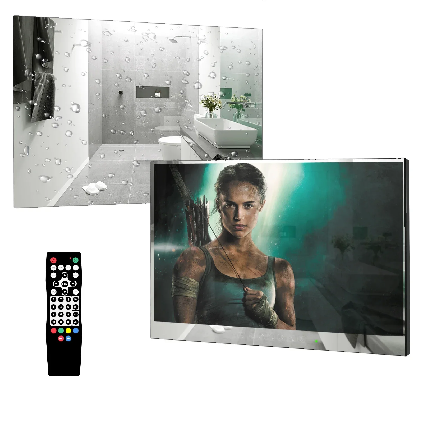 Souria 22 inches Smart Mirror Bathroom Use TV Waterproof integrated WiFi Bluetooth Shower LED Television in Wall ATSC DVB T T2
Souria 22 inches Smart Mirror Bathroom Use TV Waterproof integrated WiFi Bluetooth Shower LED Television in Wall ATSC DVB T T2