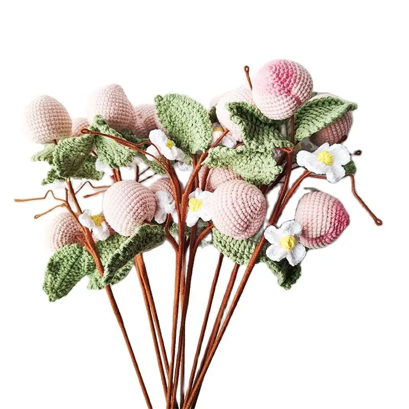 5 PCS Artificial Peaches Fruit Flowers Handmade Knitted Peaches Artificial Flowers Bouquet DIY Accessories Table Decorations
5 PCS Artificial Peaches Fruit Flowers Handmade Knitted Peaches Artificial Flowers Bouquet DIY Accessories Table Decorations
