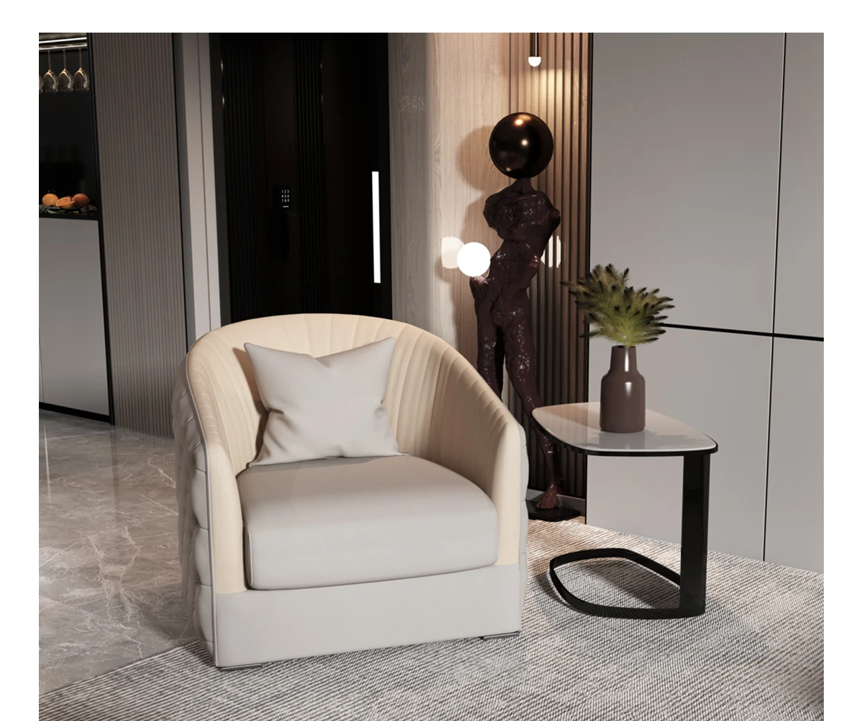 

Роскошный Одноместный дизайнерский диван, итальянский простой современный высококлассный деловой стул для переговоров, гостиной, спальни