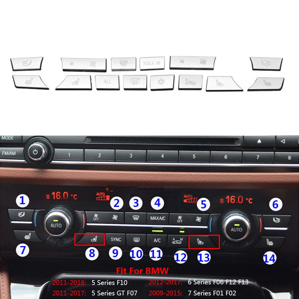 Accessories Button Cover Trim 14Pcs/Set ABS Center Air AC Control Button Chrome Trim Waterproof Durable Exquisite High Quality
Accessories Button Cover Trim 14Pcs/Set ABS Center Air AC Control Button Chrome Trim Waterproof Durable Exquisite High Quality