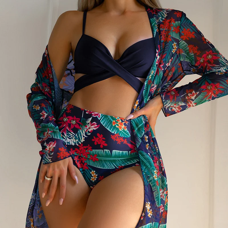 2023 Sexy Print Strapped 3PCS Cover Bikini Set Swimwear Women High Waist Push Up Swimsuit Summer Bathing Suits Biquini Mulher
2023 Sexy Print Strapped 3PCS Cover Bikini Set Swimwear Women High Waist Push Up Swimsuit Summer Bathing Suits Biquini Mulher