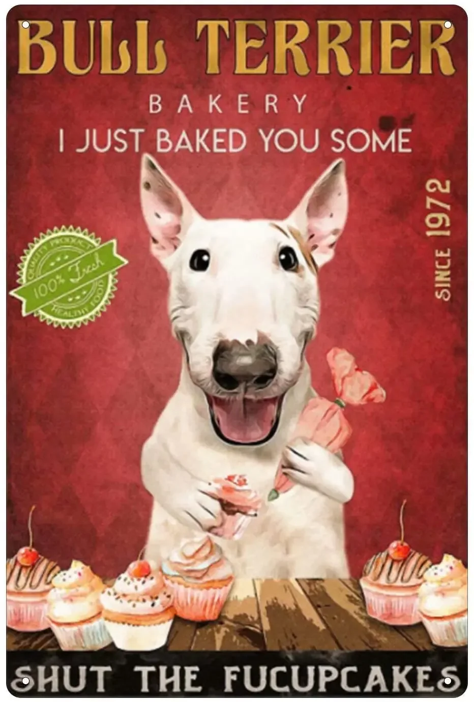 Dog Making Cake Metal Tin Sign,Bull Terrier Art Poster Iron Retro Painting Wall Decor Retro Bar Pub Diner Cafe Home Bathroom
Dog Making Cake Metal Tin Sign,Bull Terrier Art Poster Iron Retro Painting Wall Decor Retro Bar Pub Diner Cafe Home Bathroom