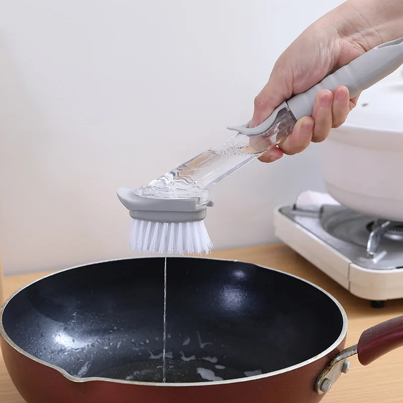 Kitchen Cleaning Brush With Dishwashing Sponge 2 In 1 Long Handle Dish Washing Brush Dispenser Cleaner Tool with Dish Soap
Kitchen Cleaning Brush With Dishwashing Sponge 2 In 1 Long Handle Dish Washing Brush Dispenser Cleaner Tool with Dish Soap