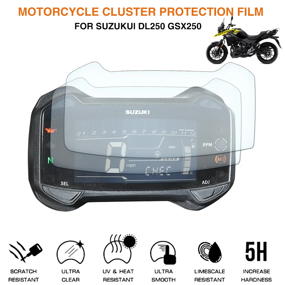 Мотоцикл спидометр защита экрана от царапин пленка для Suzuki DL250 GSX250R V-Strom 250DL V-Strom 250 GSX250R
Мотоцикл спидометр защита экрана от царапин пленка для Suzuki DL250 GSX250R V-Strom 250DL V-Strom 250 GSX250R