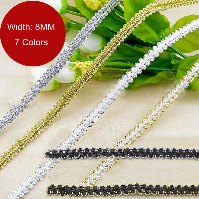 7 Colors 10 Meters Silver Gold Centipede Braided Lace Trim 8mm Width Wedding Costume DIY Craft Sewing Curve Lace Ribbon
7 Colors 10 Meters Silver Gold Centipede Braided Lace Trim 8mm Width Wedding Costume DIY Craft Sewing Curve Lace Ribbon