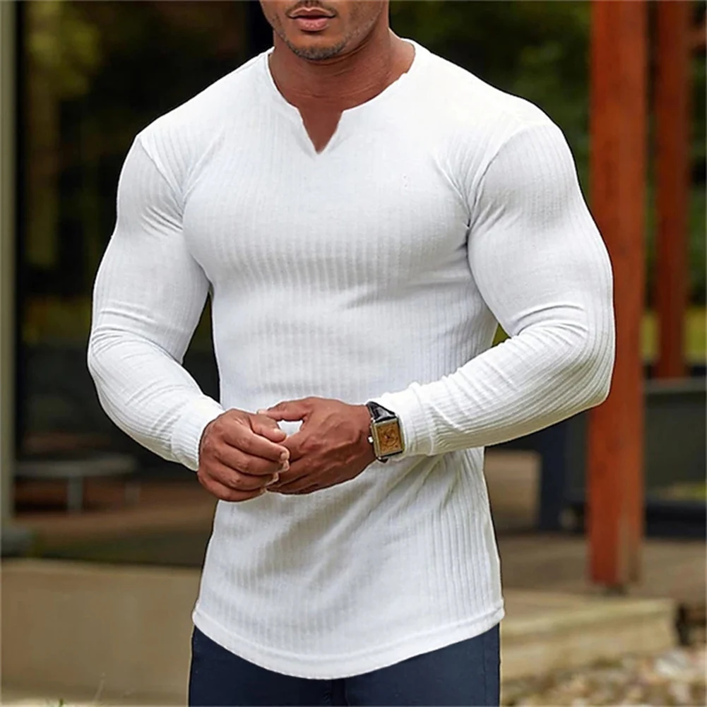 Men's Long Sleeve T Shirt Casual V Neck Undershirt with Slight Stretch Solid Color Tee Top for Holiday and Vacation
Men's Long Sleeve T Shirt Casual V Neck Undershirt with Slight Stretch Solid Color Tee Top for Holiday and Vacation