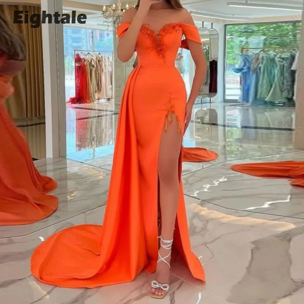 Eightale Elegant Evening Dress Off Shoulder Side Slit Satin Arabic Prom Gown for Wedding Party Mermaid Robe De Soirée Femme
Eightale Elegant Evening Dress Off Shoulder Side Slit Satin Arabic Prom Gown for Wedding Party Mermaid Robe De Soirée Femme