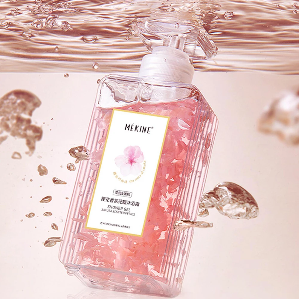 

500ml Sakura Petals Shower Gel Moisturizing Whitening Nicotinamide Jasmine Oil Control Nourishing Refreshing Body Bathe Skincare