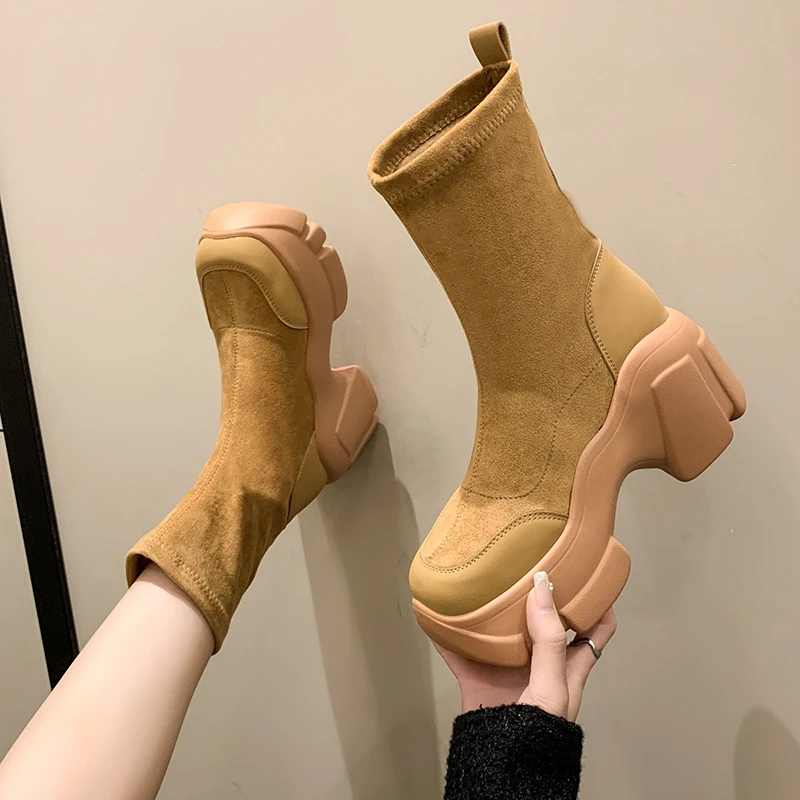 Women Boots Fashion Platform Boots Heels Winter Shoes For Woman Knitted Ankle Botas Mujer New Autumn Winter Boots Female
Women Boots Fashion Platform Boots Heels Winter Shoes For Woman Knitted Ankle Botas Mujer New Autumn Winter Boots Female