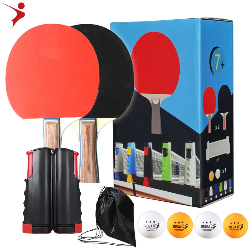 

REGAIL Boxed Table Tennis Telescopic Mesh Set for 2-racket 4-ball Table Tennis Racquet Mesh Set