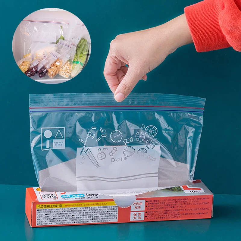 

Food Storage Bag Refrigerator Fresh-keeping Bag Reusable Vegetable Sealed Freezer Bag Transparent Leakproof Food Ziplock Bag