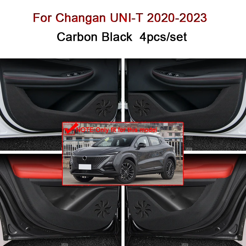 

For Changan UNI-T UNIT 2020-2023 Car Door Anti Kick Pad Carbon Fiber Leather Texture Anti Dirt Protective Sticker Auto Accessory