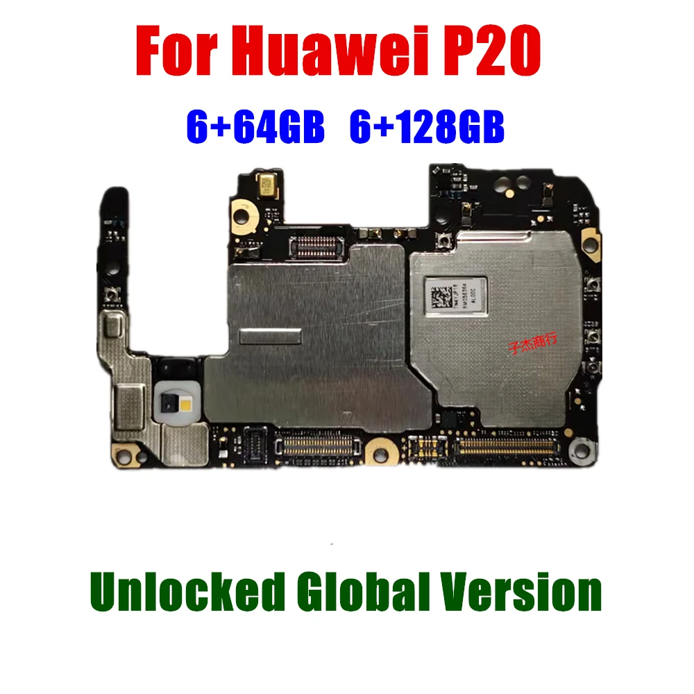 

100% Unlocked For HuaWei P20 Motherboard Original Logic Board Mainboard Full Chips Android System 64gb 128gb ROM 4GB RAM