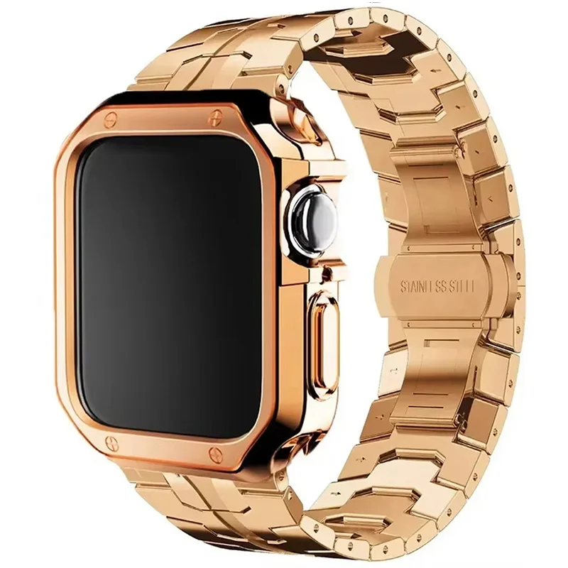 Stainless Steel Band+TPU Cover Case for Apple Watch 49mm 40mm 45mm 44mm 41 Strap+case for Series 9 8 7 6 5 4 SE Ultra Watchband Stainless Steel Band+TPU Cover Case for Apple Watch 49mm 40mm 45mm 44mm 41 Strap+case for Series 9 8 7 6 5 4 SE Ultra Watchband