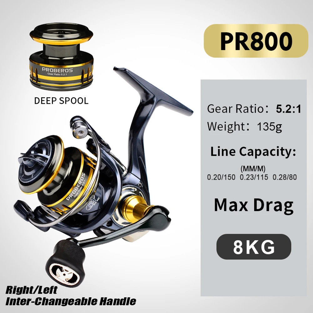 135g Super Light Fishing Reel Metal Spinning Reel with Aluminum Spool 8KG Max. Drag 7+1BB 5.2:1 Gear Ratio for Carp Freshwater
135g Super Light Fishing Reel Metal Spinning Reel with Aluminum Spool 8KG Max. Drag 7+1BB 5.2:1 Gear Ratio for Carp Freshwater