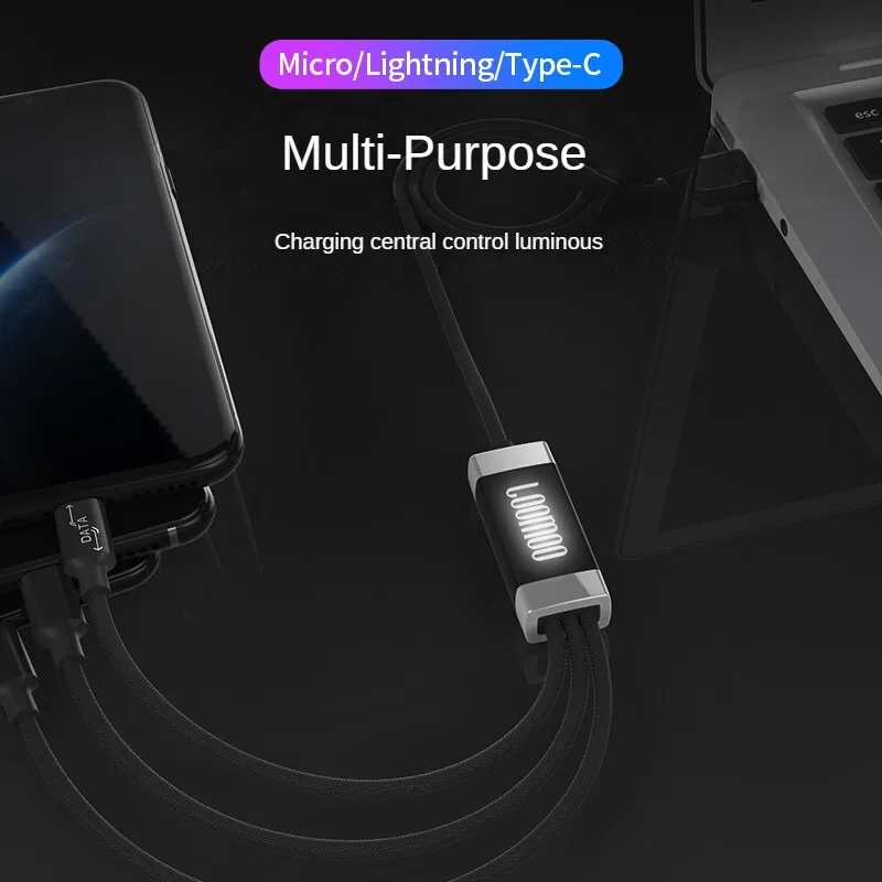 LOOMOO LCB-138 Aurora Three-in-One Data Cable for Android Type-C Iphone Xiaomi Huawei Luminous
LOOMOO LCB-138 Aurora Three-in-One Data Cable for Android Type-C Iphone Xiaomi Huawei Luminous