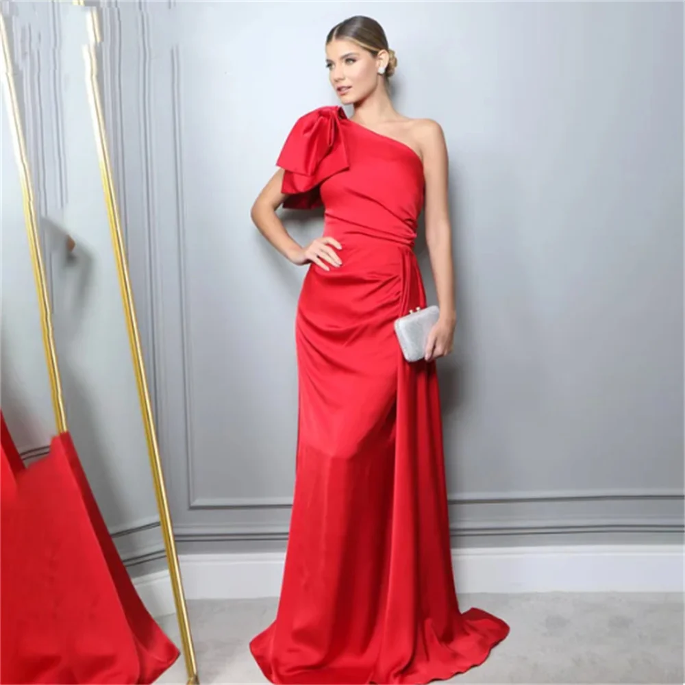 Simple & Charming Red One Shoulder Evening Dresses Stain Mermaid Prom Dress Pleat Party Dresses with Zipperفستان العيد 2024
Simple & Charming Red One Shoulder Evening Dresses Stain Mermaid Prom Dress Pleat Party Dresses with Zipperفستان العيد 2024