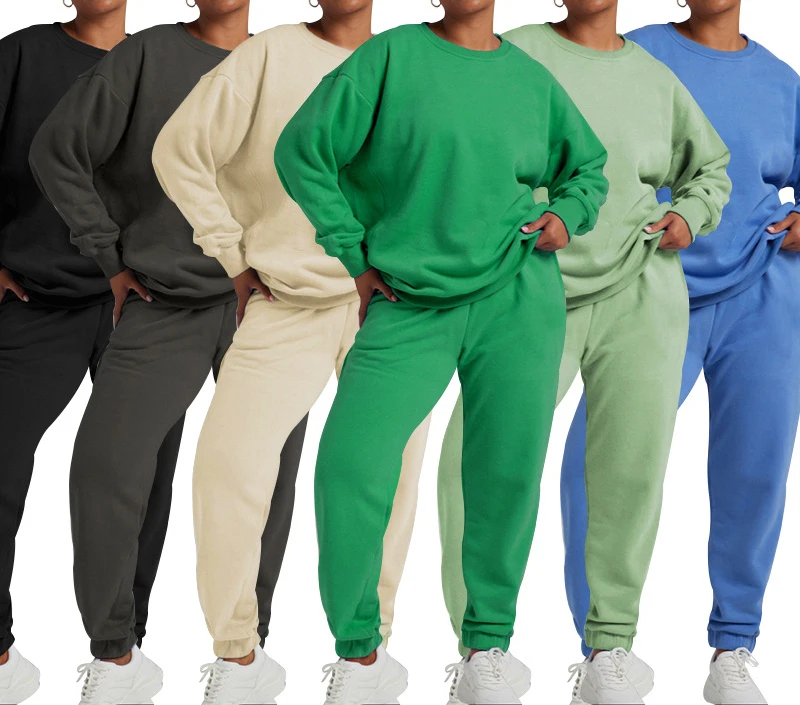Female Autumn and Winter New Solid Color Pullover Long Sleeve Sweater Women's Two-piece Fashion Casual Trousers Suit Lady Pants
Female Autumn and Winter New Solid Color Pullover Long Sleeve Sweater Women's Two-piece Fashion Casual Trousers Suit Lady Pants