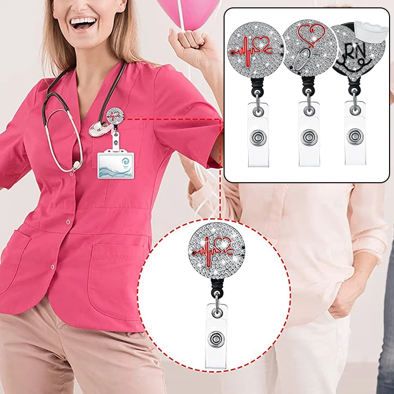 New Nurse Retractable Badge Reel Bling Rhinestone ID Card Holder with Alligator Clip for School Nurse Doctor Graduation Present
New Nurse Retractable Badge Reel Bling Rhinestone ID Card Holder with Alligator Clip for School Nurse Doctor Graduation Present