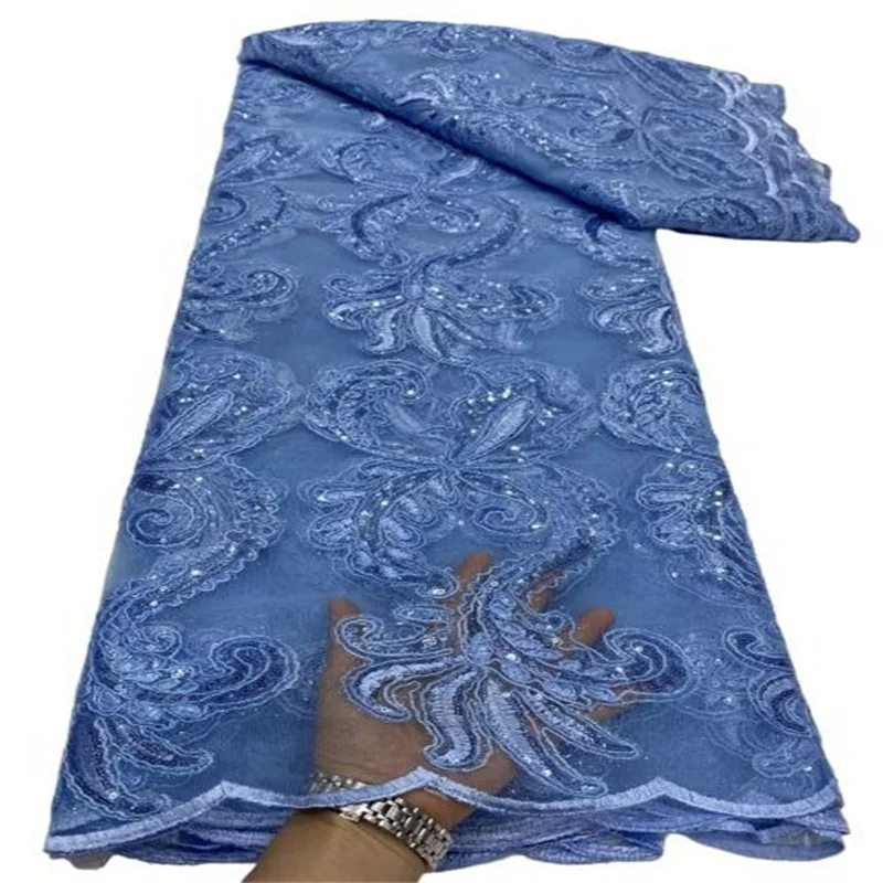 Sky blue Hot Sale Sequin Lace Fabrics African Lace Fabric High Quality Nigeria French Tulle Mesh Lace Fabric for Bridal Material
Sky blue Hot Sale Sequin Lace Fabrics African Lace Fabric High Quality Nigeria French Tulle Mesh Lace Fabric for Bridal Material