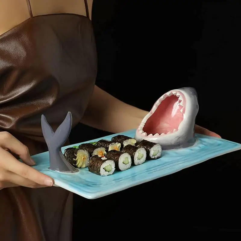 Shark Ceramic Sushi Plate Rectangle Dessert Cake Snack Cheese Board Sushi Restaurant Plate Dining Table Kitchen Accessories
Shark Ceramic Sushi Plate Rectangle Dessert Cake Snack Cheese Board Sushi Restaurant Plate Dining Table Kitchen Accessories